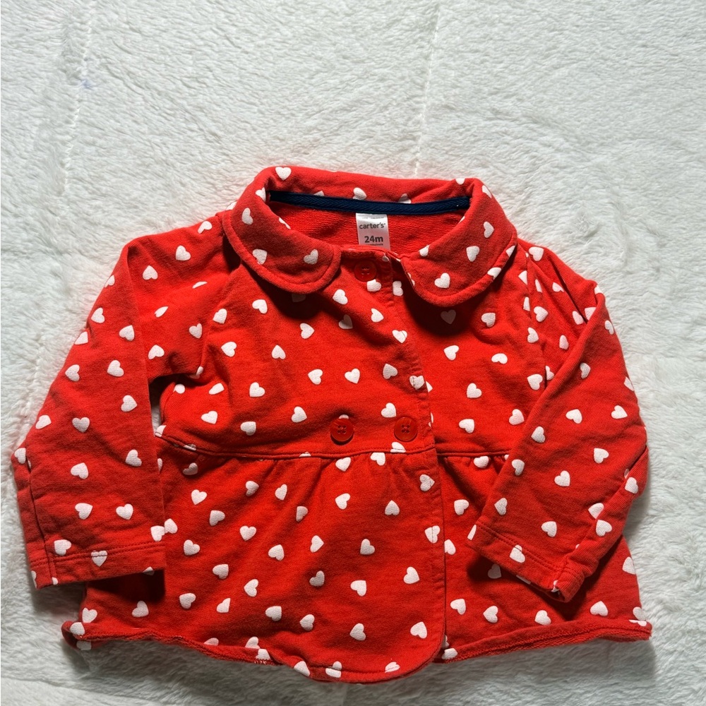 Girls Carters 24 mo Red Heart Jacket/Tunic
